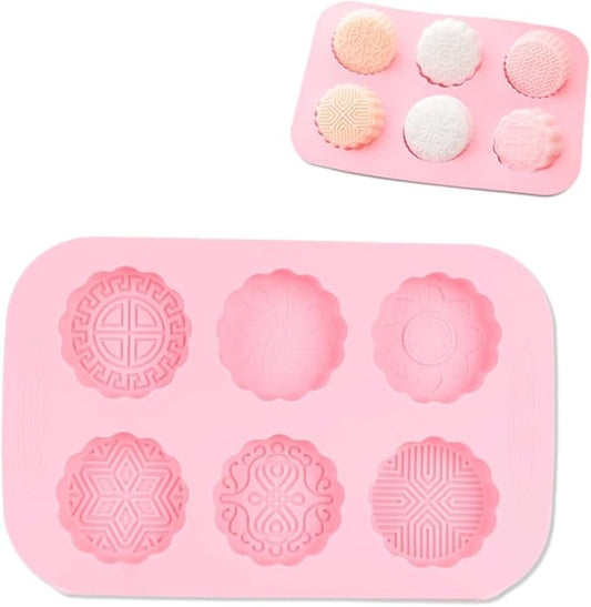 2PCS Cookie Silicone Mold, Cake Muffin Silicone Molds Chocolate Candy Mold Round Moon Cake Mold Cookie Mold Snowskin Mooncake Mold Moon Cake Molder for Baking Cookie